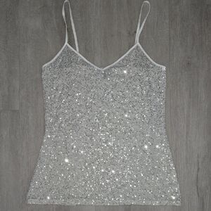 Express Silver Sequin Camisole